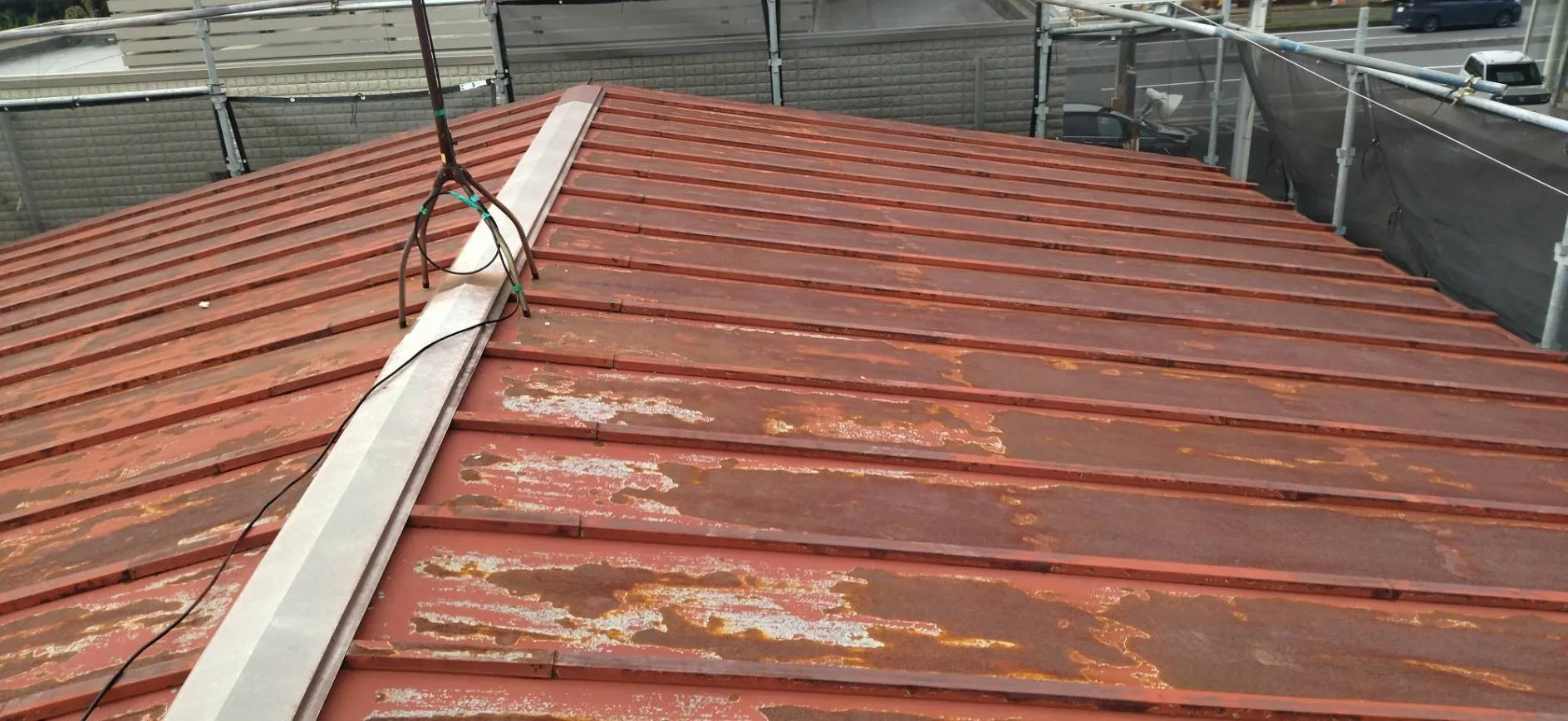 瓦棒の屋根の塗装